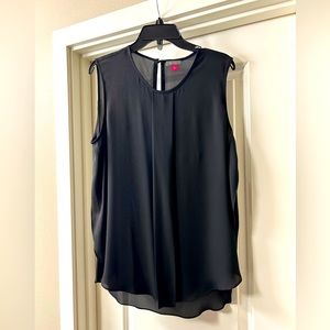 NWT Vince Camuto black pleated blouse